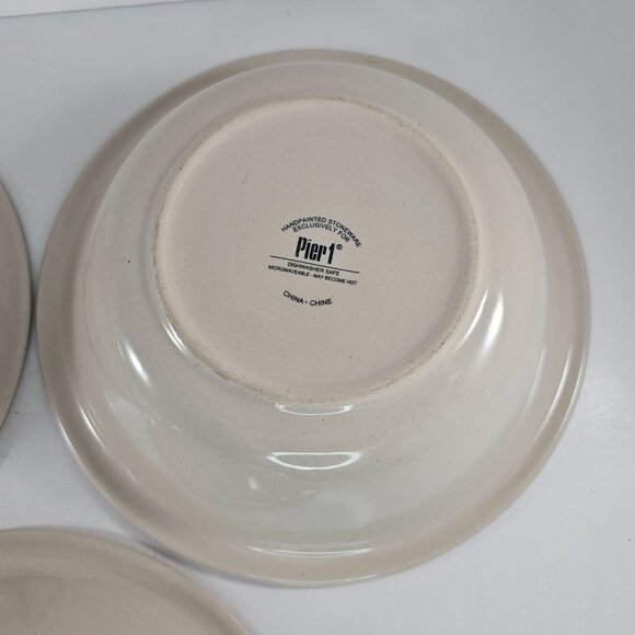 Pier 1 Valencia Soup Cereal Bowl Set of 3 Spiral Design 8.25 Inch - Picture 9 of 10